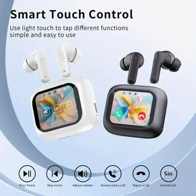 2024新款ANC智能液晶触控耳机，真无线触控耳机，超长续航，运动耳机，中英文双语模式，内置麦克风，音质可调，兼容iOS/安卓系统，适合户外运动、跑步、骑行、驾驶、健身和游戏