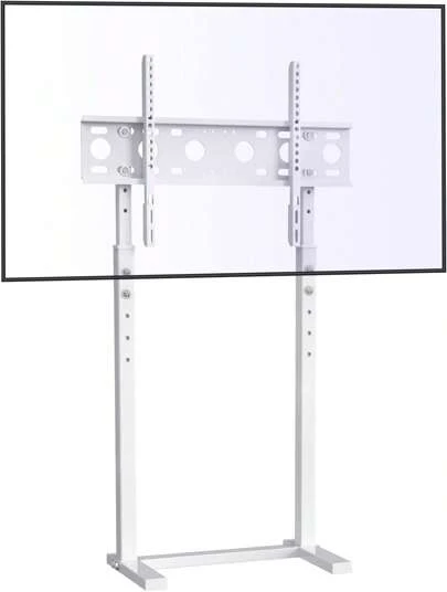 UNHO Floor TV Stand White, Slim TV Stand Height Adjustable TV Bracket Stand Universal TV Mount For 32"-65" Flat Panel LED LCD Screens Max VESA 600x400 Up To Loading Weight 40KG