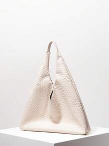 Vintage PU Woven Pattern Shoulder Bag, Large Capacity Tote Bag, Minimalist Underarm Bag, Big Handbag, Commuter Bag And Shopping Bag (Pattern Random)
