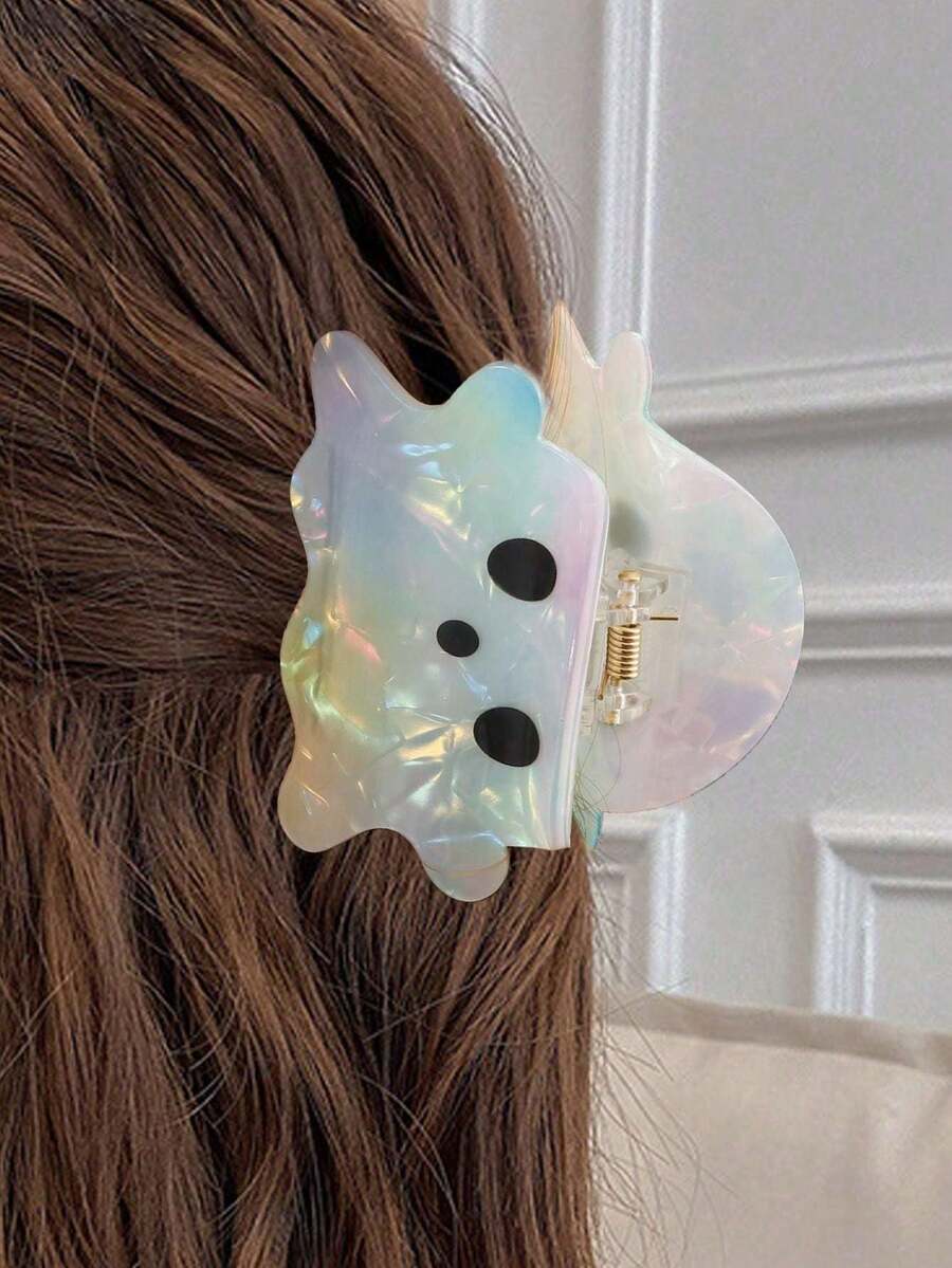 1 kẹp tóc hình ma in hiệu ứng laser - Kẹp tóc axit axetic độc đáo để giữ tóc đuôi ngựa, có chốt cố định an toàn - Thích hợp cho thiết kế hoạt hình kinh dị dành cho phụ nữ và trẻ em gái, hoàn hảo cho phụ kiện trang phục tiệc Halloween và kiểu tóc phù thủy - Nhiều màu - Xem 1