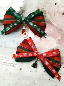 (1卷) 圣诞树藤蔓花环装饰丝带，派对用品，6.5厘米宽仿亚麻材料圣诞缎带 - 聖誕節2 - 查看 12