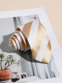 1pc Men's Casual Fashion Diagonal Striped 960 Needle Minimalist Geometric Necktie, Suitable For School, Daily, And Business Attire - A - View 4