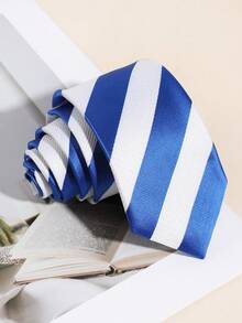 1pc Men's Casual Fashion Diagonal Striped 960 Needle Minimalist Geometric Necktie, Suitable For School, Daily, And Business Attire - A - View 1