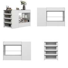 ECACAD Bedroom Island With Glass Top, Checkroom Island Table Glass Display Shelf & 6 Drawers, Wooden Closet Storage Cabinet With Open Shelves For Bedroom