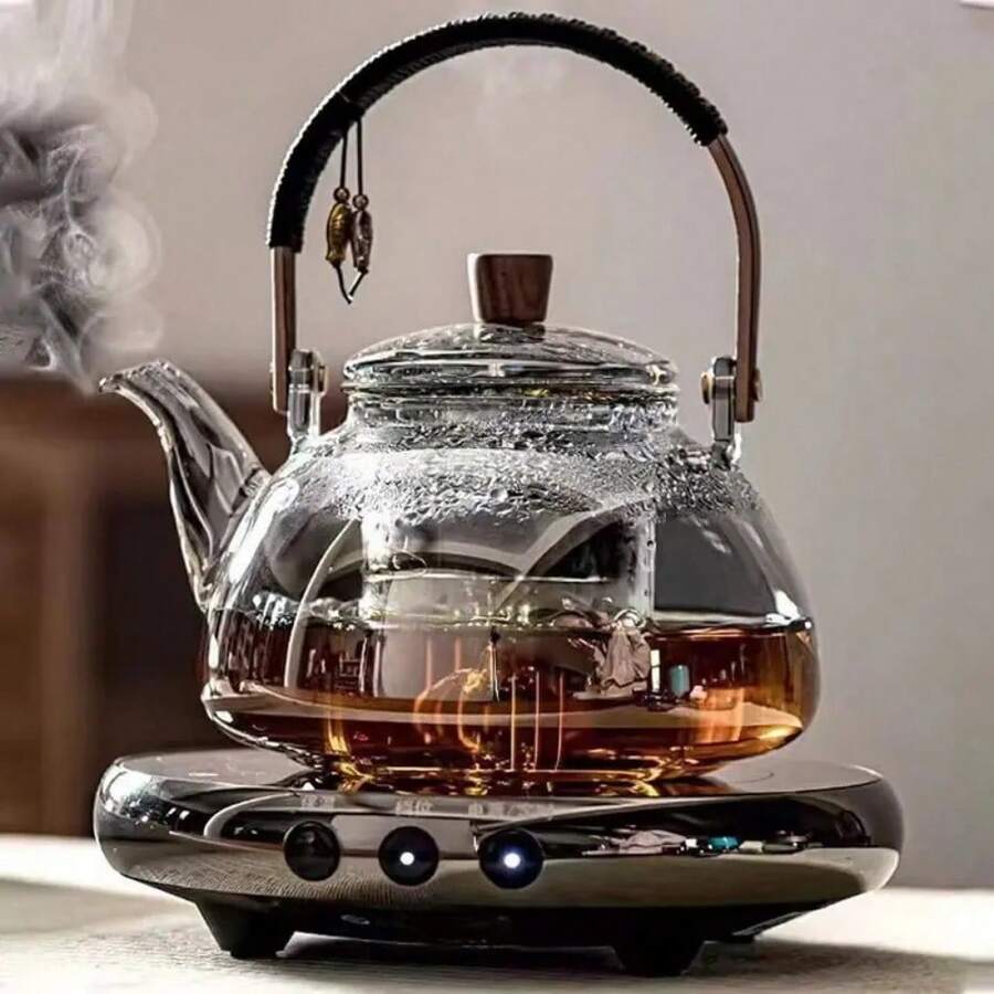 Steamable Teapot Household Glass Tea Maker High Temperature Resistant