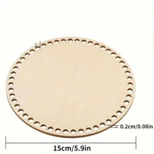 Bộ 5 món đồ thủ công đan giỏ móc - Đế tròn bằng gỗ, thích hợp cho giỏ tự làm và đồ thủ công trang trí nhà cửa - Nhiều màu - Xem 4