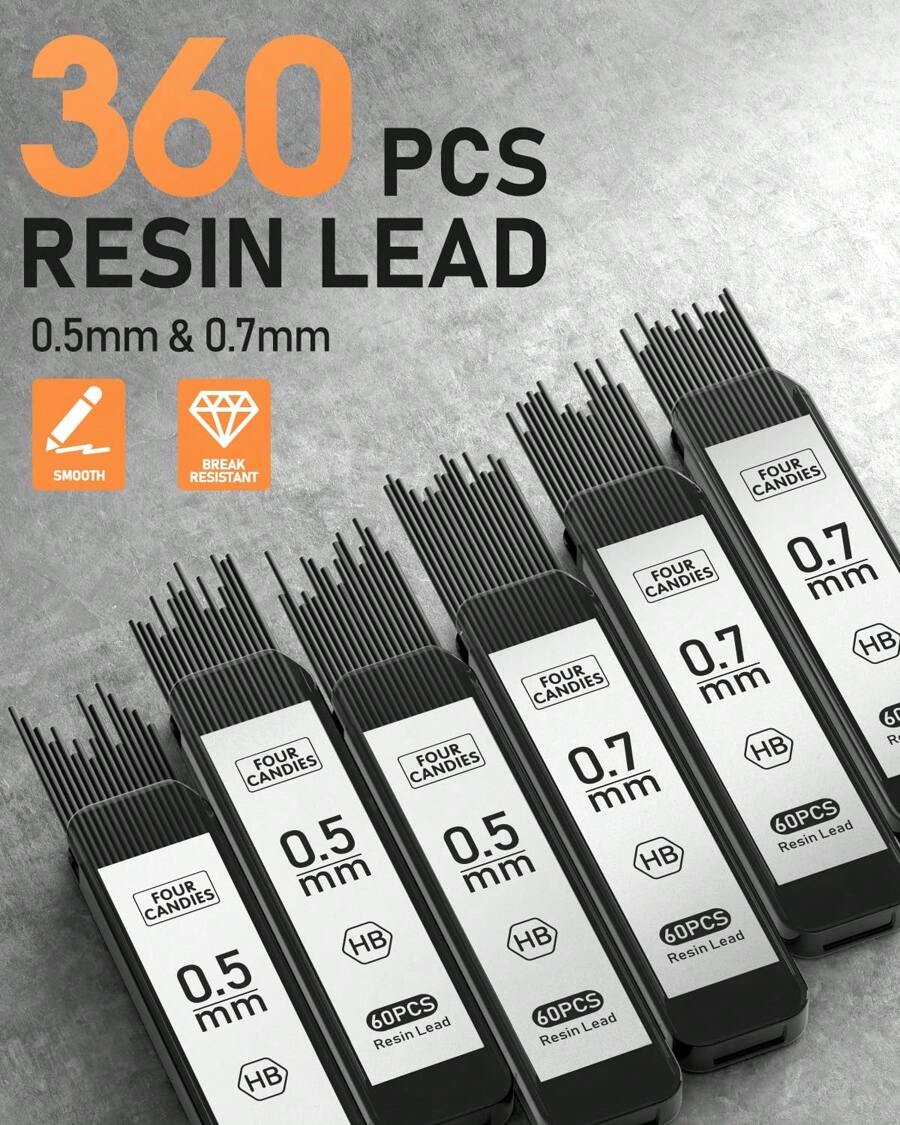 Mechanical Pencil, Drafting Metal Pencils Set With 360PCS HB Lead, 3