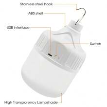 800mAh 超亮 LED 露营灯可充电 LED 手电筒户外便携式灯笼带便携式挂钩带 3 种照明模式，露营配件 - 彩色 - 查看 6