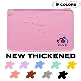 1pc New Pet Placemat, Thickened Silicone Material, Waterproof And Spill-Proof, Suitable For Wet And Dry Use, Easy To Clean