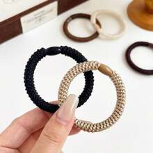 5pcs/Pack Multi-Colored Thick High Elasticity Hair Ties, Basic Scrunchies Hair Ties For Ponytail Ponytail Holders, Hair Bobbles ,Gym Sport Outfit ,Hair Rope Hair Accessories