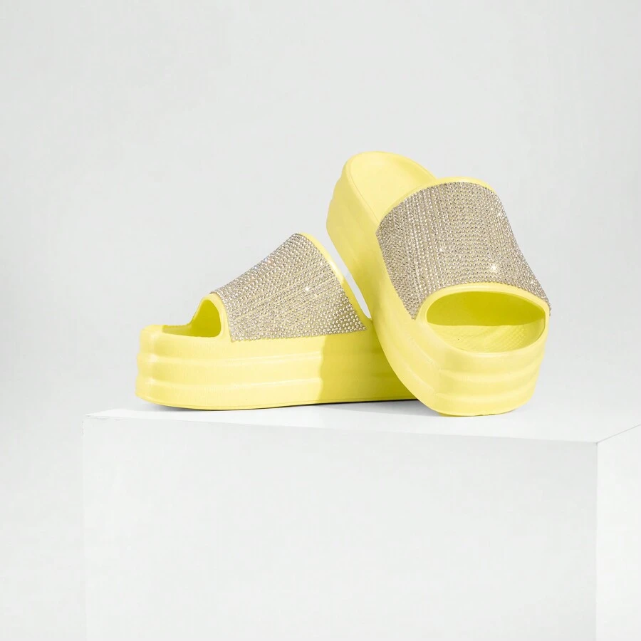 EVVA HIT Women's Flip Flops Platform Wedge Heel Very Light 100% EVA Women's Sandals EVA Sandal Platform EVA Clogs Women's Flat Sandal Evva Women's Sandals Women's Sandals - 黃色 - 查看 1