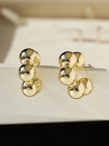 1 Pair 3D Spherical Hoop Romantic Style Decorative Earrings, Suitable For Women To Wear For Dating And Shopping - Earrings - View 8