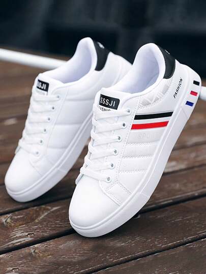 Mens moda de color de bloqueo de rayas zapatillas de deporte de baja, tenis para hombre, tenis de hombre, tenis de mujer, transpirable ligero y cómodo de PVC con cordones de diseño casual zapatos deportivos de los hombres, apto para deportes, ejercicio, correr, jugar a la pelota, los viajes y el desgaste diario casual zapatos de hombre.