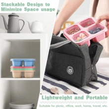 4/8PCS Food Crisper With Cutlery And Lid, Material, Snack Box, Fruit, Lye Bread, Travel Lunch Box, Reusable, Christmas, Halloween Gifts - 4 CÁI - Xem 5