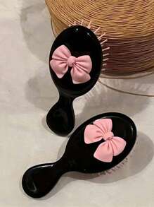 1pc Cute Bow Girls Hair Brush Y2k Aesthetic Cute Hair Brush Detangler Air Cushion Base Mini Hair Brush Girl Hair Accessories Mini Wet Hair Brush,Small Bowknot Pocket Travel Detangling Brush Kids Cute Hairbrush For Most Hair Type Wet Dry Hair Baby