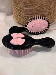 1pc Cute Bow Girls Hair Brush Y2k Aesthetic Cute Hair Brush Detangler Air Cushion Base Mini Hair Brush Girl Hair Accessories Mini Wet Hair Brush,Small Bowknot Pocket Travel Detangling Brush Kids Cute Hairbrush For Most Hair Type Wet Dry Hair Baby