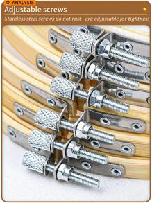 10pcs/Set Beige & Green Bamboo DIY Cross Stitch Embroidery Hoops, Suitable For Home Decor, Dream Catcher Accessories, Halloween & Christmas Decorations, Phone/Keychain/Bag Hanging Ornaments, Desk & Bedside Display