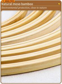 10pcs/Set Beige & Green Bamboo DIY Cross Stitch Embroidery Hoops, Suitable For Home Decor, Dream Catcher Accessories, Halloween & Christmas Decorations, Phone/Keychain/Bag Hanging Ornaments, Desk & Bedside Display