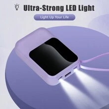 This Mini Portable Power Bank Features A 10000mAh Capacity With A Built-In 4-In-1 Multifunction Cable.Mini Powerbank,Small Size, Big Power!  Supporting 15W Fast Charging, It's Compact, Perfect For Travel, Business, Keeping Your Devices Powered Anytime. - 黑色 - 查看 5