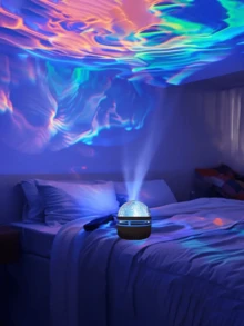 1 đèn tạo không khí gợn sóng nước điều khiển từ xa có đèn chiếu bầu trời đầy sao USB, đèn ngủ mini nhiều màu sắc sáng tạo cho phòng ngủ, đèn chiếu cực đa chức năng LED, đèn tạo không khí phòng ngủ, bạn đồng hành ngủ cạnh giường, thích hợp cho các buổi họp mặt gia đình, tiệc tùng, quà tặng lễ hội, quà tặng sinh nhật - nhiều màu - Xem 7