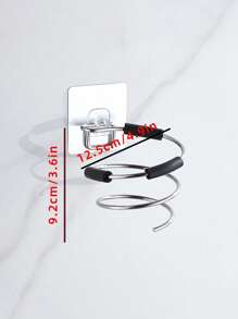 1pz Bagno Spirale Design Asciugacapelli Supporto Ventilatore Home Organizer Adesivo da parete Nail Free Nessuna traccia di adesivi Cura dei capelli Asciugatrice Rack di stoccaggio