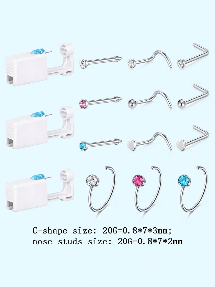 612 Nose Piercing Kit, Disposable Safe Sterile Piercing Unit For Self