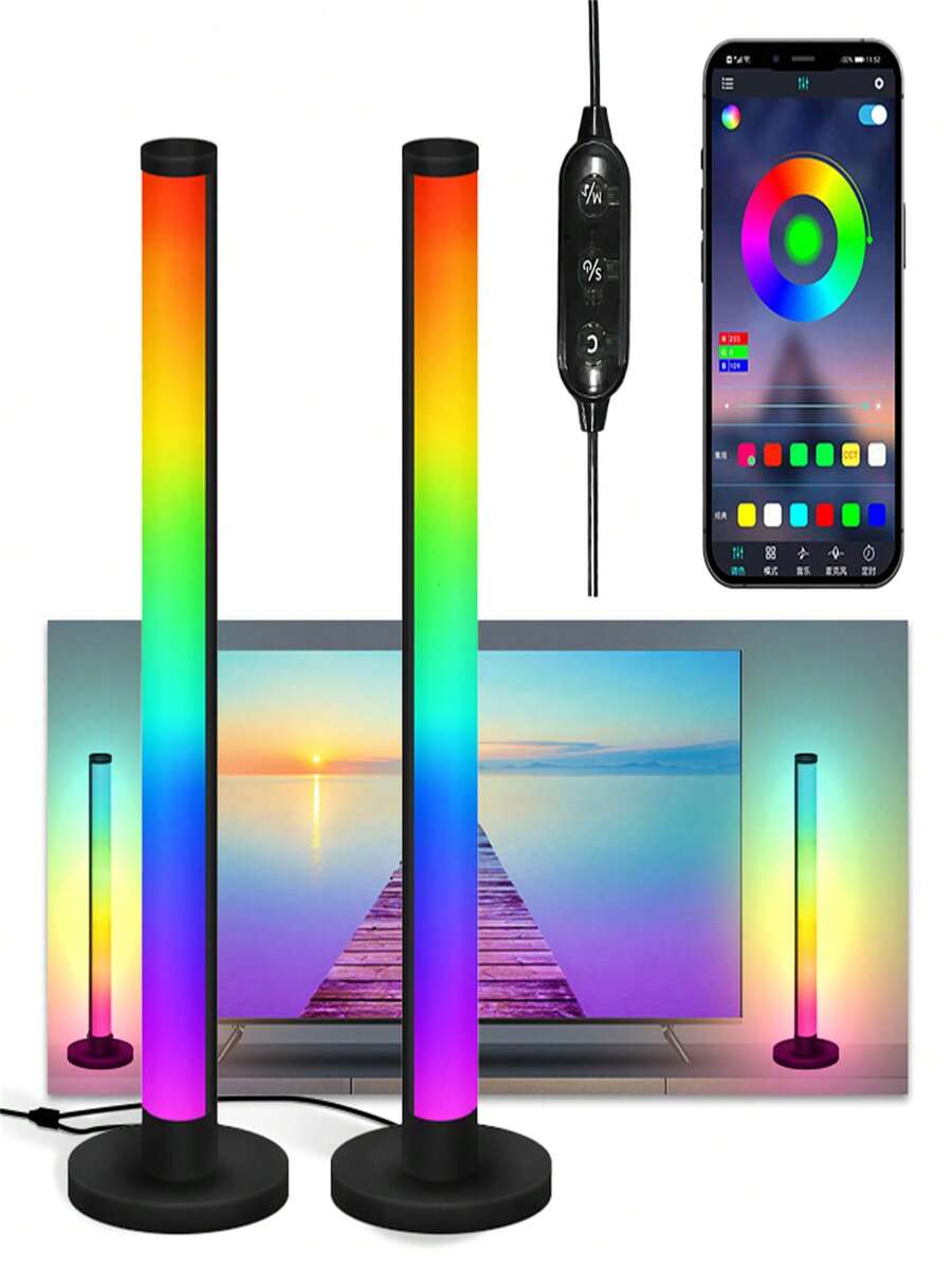 1pc/2pcs LED Strip Lights, RGB Color Changing, With Wireless Function