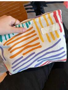 1 túi đựng đồ trang điểm cầu vồng dễ thương khi đi du lịch dành cho phụ nữ Túi đựng đồ trang điểm dung tích lớn Túi đựng đồ trang điểm có khóa kéo để đựng ví Túi đựng đồ trang điểm thẩm mỹ Túi đựng đồ vệ sinh cá nhân di động - nhiều màu - Xem 5