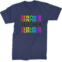 Teacher Repeated Rainbow Pattern  Mens T-Shirt
