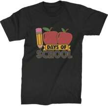 100 Days Of School Apple Pencil  Mens T-Shirt - 黃色 - 查看 3
