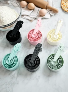 1 套 10 件，量杯和量匙套装，厨房辅助量杯和量匙，可堆叠杯子和量匙，用于烹饪和烘焙的厨房小工具