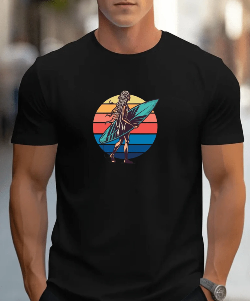 Girl's Beach Fashion T-Shirt Surf Summer - màu đen - Xem 1