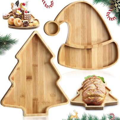 1pc Christmas Dishes Wooden Serving Tray,Xmas Tree Christmas Hat Christmas Elk Ear Antler Shape Sushi Plate Tray For Restaurant And Home Christmas Christmas Decor Christmas Decorations Christmas Gifts Christmas Decorations Christmas Decor Christmas Gifts Christmas Party Supplies Christmas Christmas Decorations Christmas Pajamas Christmas Gifts Christmas Decor
