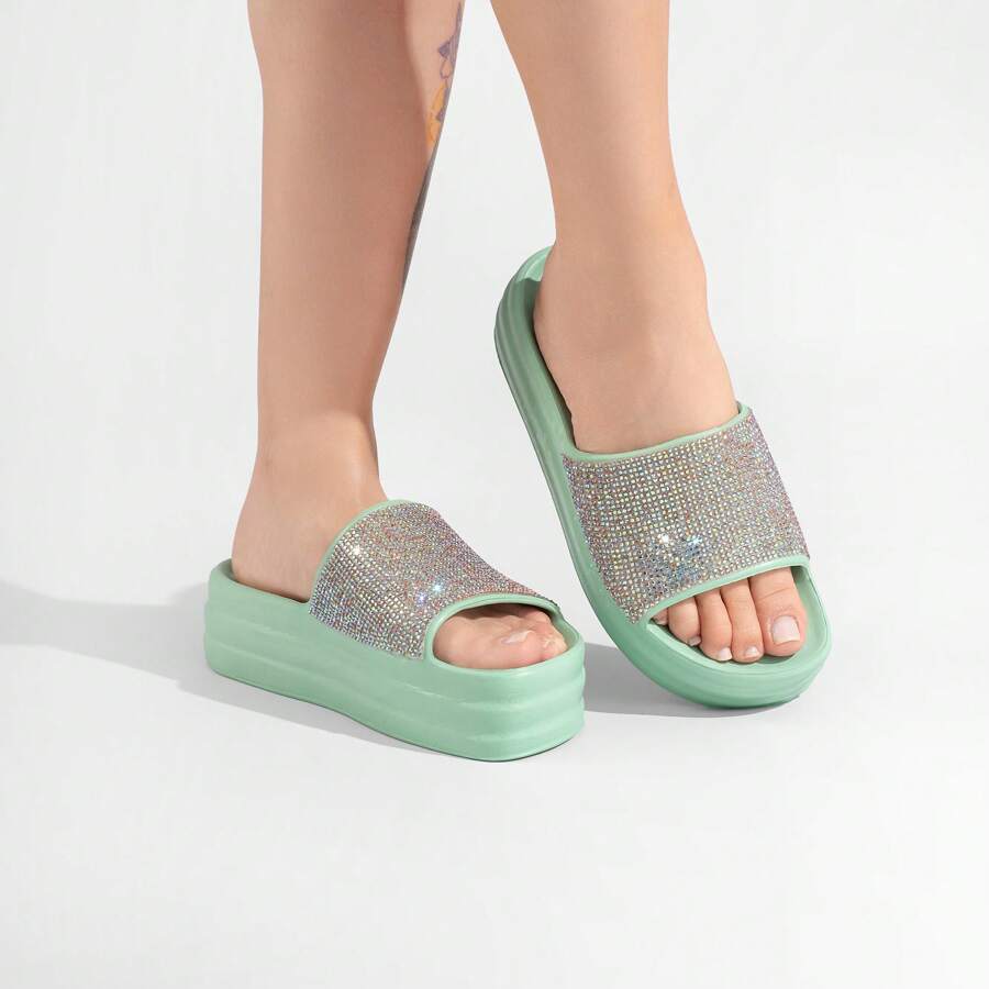 EVVA HIT Women's Flip Flops Platform Wedge Heel Very Light 100% EVA Women's Sandals EVA Sandal Platform EVA Clogs Women's Flat Sandal Evva Women's Sandals Women's Sandals - 薄荷 - 查看 1