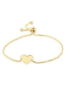 1pc Customizable Heart-Shaped Bracelet, Personalized Adjustable Heart Bracelet, Gift For Girlfriend And Best Friend