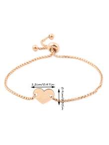 1pc Customizable Heart-Shaped Bracelet, Personalized Adjustable Heart Bracelet, Gift For Girlfriend And Best Friend