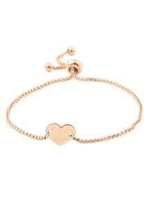 1pc Customizable Heart-Shaped Bracelet, Personalized Adjustable Heart Bracelet, Gift For Girlfriend And Best Friend