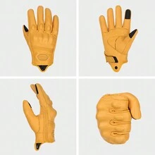 1 Pair Motorcycle Gloves Leather Riding Protective Cycling Gloves Full Finger Glove Racing Protection Touch Screen Motorbike Gloves Motorcross Anti-Fall Protection Cycling Accessiories Riding Essentials For Women Men Rider Gifts - Multicolor - View 7