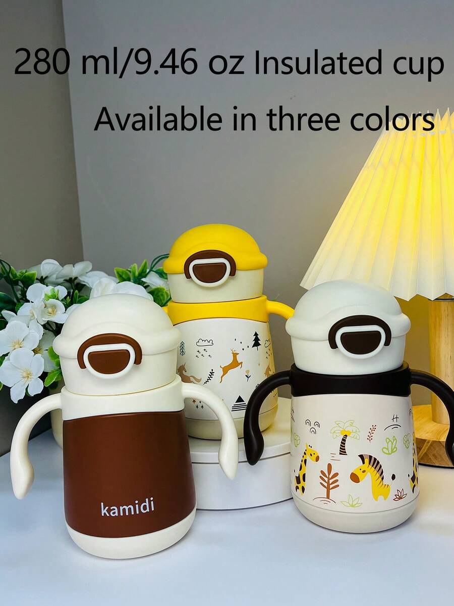 kamidi 1PC Kids Insulated Water Bottle, Cute Design Sippy Cup, Bottle