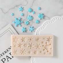 1 件圣诞雪花硅胶模具、蜡烛模具、肥皂模具、树脂模具、DIY 软陶粘土滴胶装饰模具、手工装饰艺术工具 - 彩色 - 查看 3