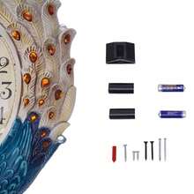Large Peacock Wall Clock Watch Living Room Peacock Clock Decor Luxury Large Wall Clock Peacock Wall Watch Living Room Home Decor Retro European - Bue+Beige - 查看 6