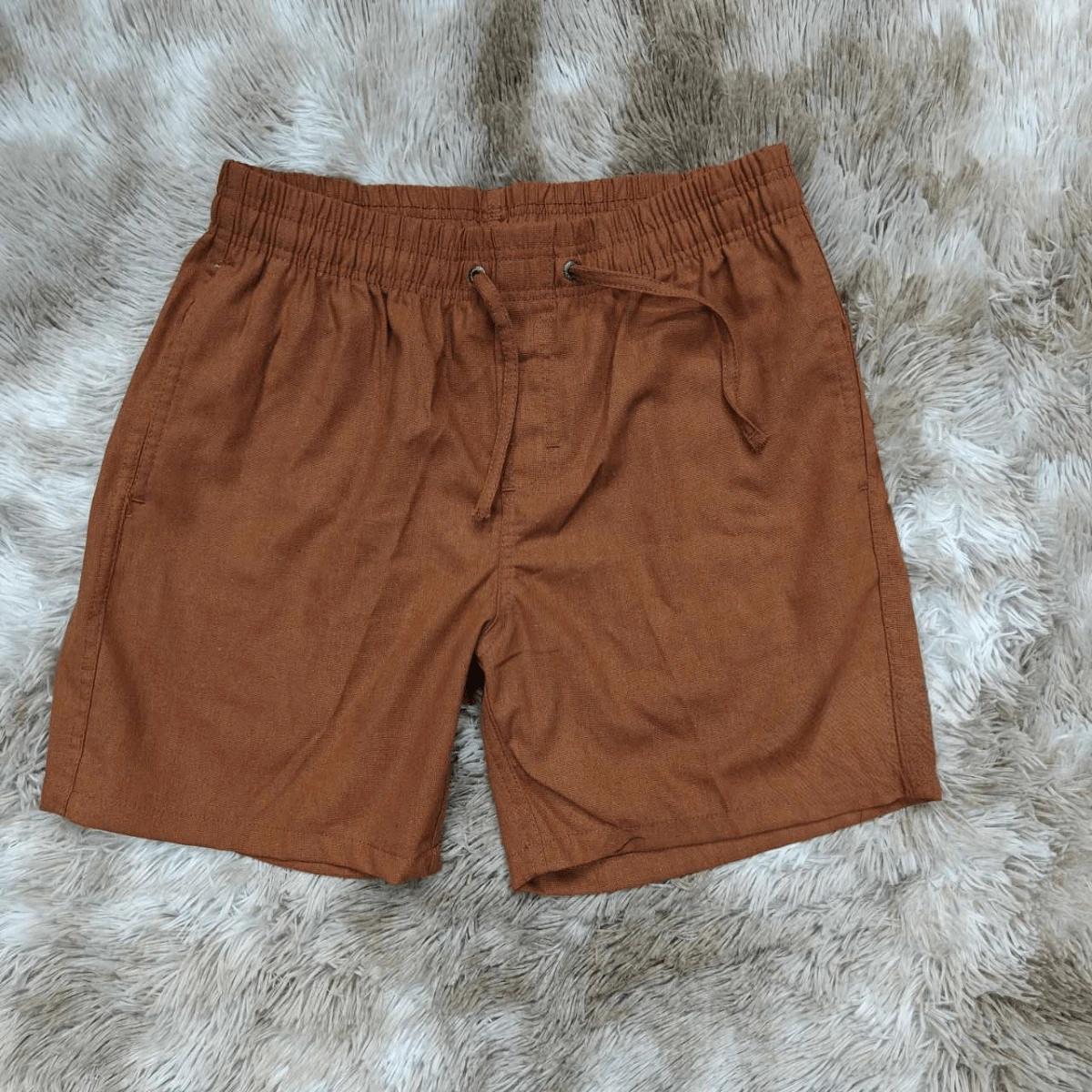 Men's Shotr Linen 074 - 棕色 - 查看 1