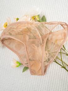 Set de 6 bragas cómodas con estampado de labios y moño para mujeres