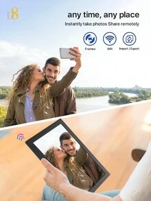 1 khung ảnh kỹ thuật số D8, quà tặng Giáng sinh, quà tặng sinh nhật, quà tặng tiệc Chụp ảnh ngay lập tức Chia sẻ từ xa, Nhập / Xuất Wifi, Màn hình cảm biến trọng lực Đa chạm, Bất kỳ cảnh nào cũng có thể hiển thị Ghi lại những khoảnh khắc cuộc sống, Tích hợp dung lượng lớn 16G Lưu trữ nhiều ảnh miễn phí với Frameo Hỗ trợ thẻ TF 32G để đáp ứng nhu cầu lưu trữ ảnh hàng ngày và giúp việc lưu trữ trở nên tùy ý hơn - màu đen - Xem 7