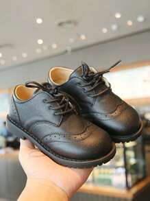 1 双男童软底防滑时尚乐福鞋，时尚英伦风格，适合春秋季节 - 黑色 - 查看 12