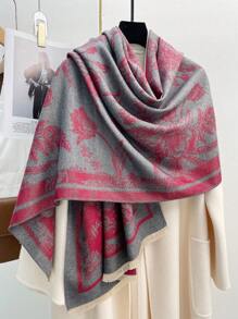 FADZOYLE 1件花卉圖案披肩圍巾 Pashmina 披肩女款中性款 冬秋保暖柔軟 外套搭配 日常使用 優雅正式 晚宴禮物配件 - 圍巾 - 查看 11