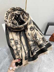 FADZOYLE 1件花卉圖案披肩圍巾 Pashmina 披肩女款中性款 冬秋保暖柔軟 外套搭配 日常使用 優雅正式 晚宴禮物配件 - 圍巾 - 查看 10