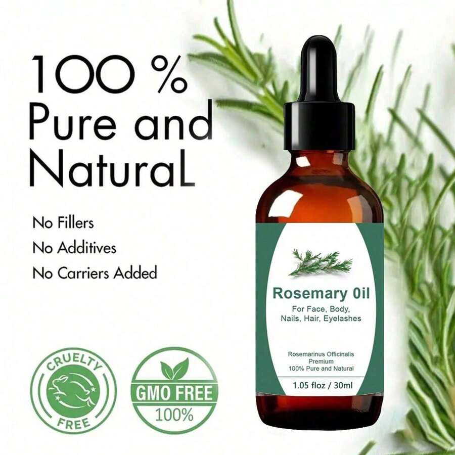 30ml Rosemary Hair Elixir Oil, Nourishing & Smoothing For Dry, Frizzy Hair, Strengthens Hair