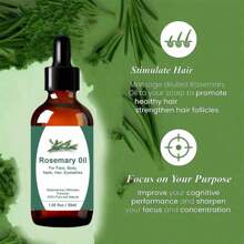 30ml Rosemary Hair Elixir Oil, Nourishing & Smoothing For Dry, Frizzy Hair, Strengthens Hair