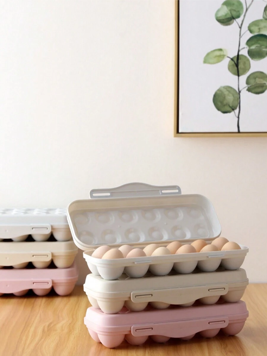 1pc Covered Snap Latch Egg Storage Container, Egg Saver Box Protects